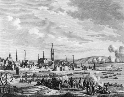 Guerre de la Révolution française et mouvements anti-révolutionnaires : En Hollande, passage de la rivière Waal sur la glace le 14 janvier - Jacques Francois Joseph Swebach