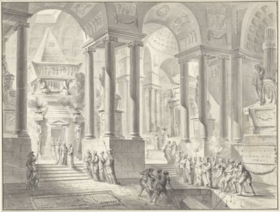 Funérailles dans un intérieur classiciste imaginaire - Jacques François Blondel