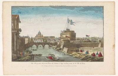Vue du Château Saint-Ange et du Pont Saint-Ange sur le Tibre à Rome - Jacques Gabriel Huquier