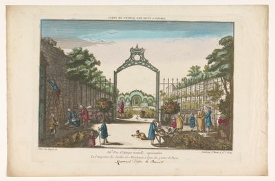 Vue sur le Jardin des Marchands à Paris - Jacques Gabriel Huquier