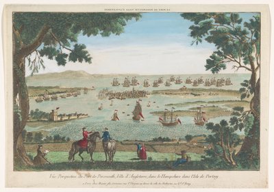 Vue du port de Portsmouth - Jacques Gabriel Huquier