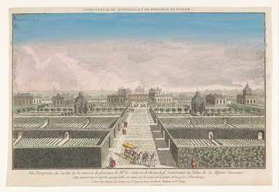 Vue sur le jardin de la maison de campagne de la comtesse de Bestoucheff près de Saint-Pétersbourg - Jacques Gabriel Huquier