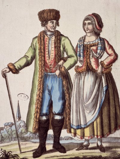Couple de Prague, gravure par Jacques Grasset de Saint-Sauveur (1757-1810) - Jacques Grasset de Saint Sauveur