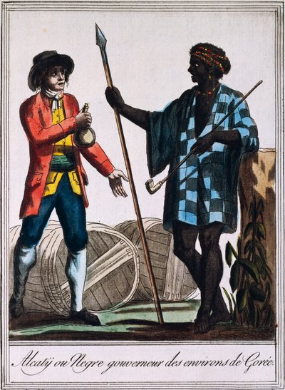 Alcaty, chef tribal de Gorée, Sénégal, gravure d