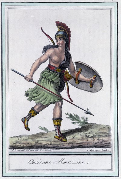 Ancienne Amazone - dans « Encyclopédie des voyages » par Grasset St Sauveur, éd. 1796 - Jacques Grasset de Saint Sauveur