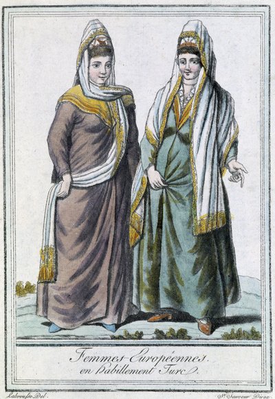 Femmes européennes en habit turc - Jacques Grasset de Saint Sauveur