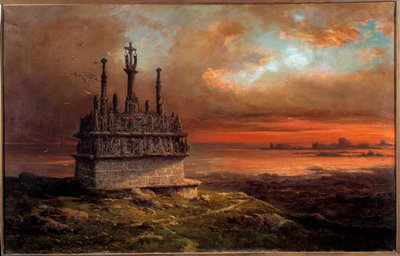 Le Calvaire de Tronoën au coucher du soleil - Jacques Guiaud