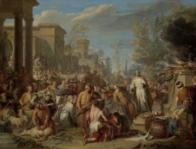 Jéroboam sacrifiant aux idoles - Jacques Ignatius de Roore