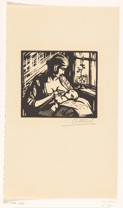 Femme allaitant un enfant - Jacques Jeichienus Ottens (signed by artist)