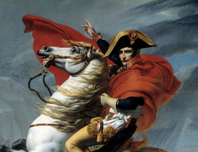 Le Premier Consul Napoléon Bonaparte (1769-1821) franchissant les Alpes au col du Grand-Saint-Bernard en mai 1800 (détail) - Jacques Louis (after) David