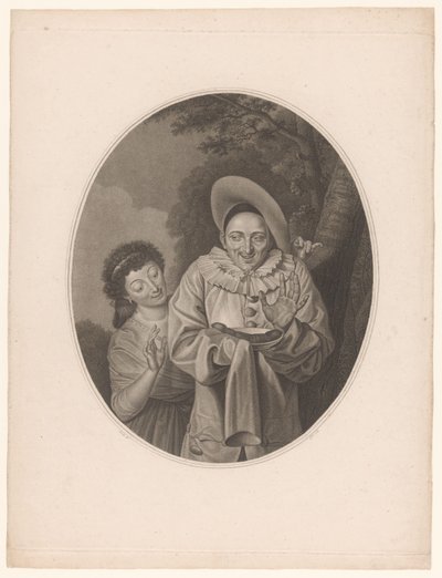 Pierrot avec une saucisse - Jacques Louis Copia