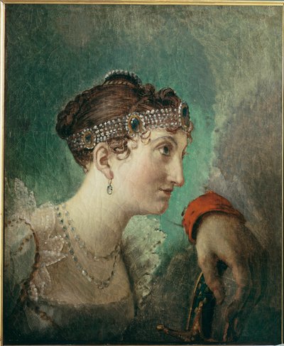 Mme. Alexandre de la Rochefoucauld … (oil sketch) - Jacques Louis David