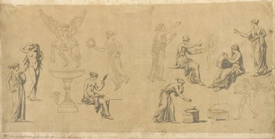 Études de femmes classiques, avec Éros - Jacques Louis David