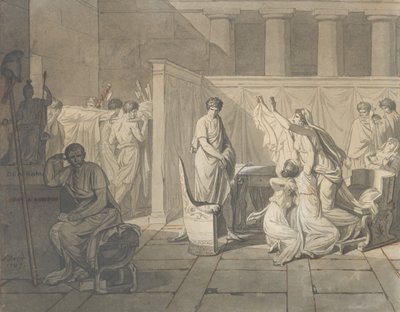 Étude pour Les licteurs rapportant à Brutus les corps de ses fils, 1787 - Jacques Louis David