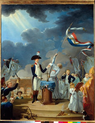 Le serment de La Fayette à la fête de la fédération le 14 juillet - Jacques Louis David