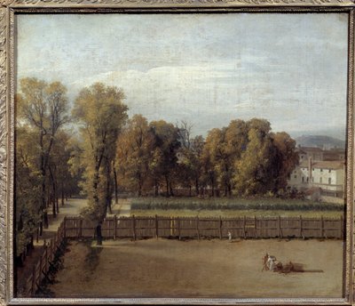 Vue du Jardin du Luxembourg à Paris Peinture par Louis David (1748-1825). 1794. Dim. 0,55 x 0,65 - Jacques Louis David