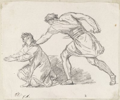 Guerrier saisissant une figure agenouillée - Jacques Louis David