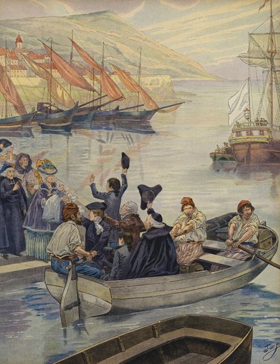 Le jeune Napoléon Bonaparte quitte la Corse - Jacques Marie Gaston Onfray de Breville (Job)