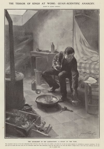 La terreur des rois au travail : anarchie quasi-scientifique (litho) - Jacques Marie Omer Camoreyt