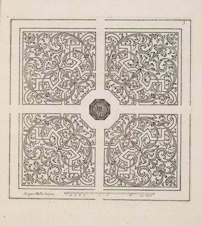 Conception de parterre, du Théâtre des Plans et Jardinages, pub.1652 (gravure) - Jacques Mollet