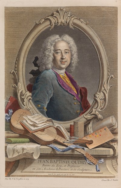 Portrait de Jean-Baptiste Oudry 1686-1755, 1755 - Jacques Nicolas Tardieu