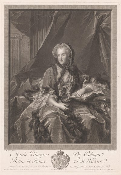 Portrait de la reine Marie Leszczynska - Jacques Nicolas Tardieu