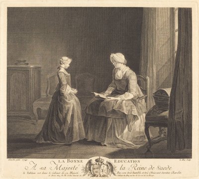 La Bonne éducation - Jacques Philippe Le Bas after Jean Siméon Chardin