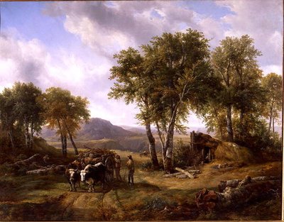 Bûcherons quittant la forêt à Millau, 1832 - Jacques Raymond Brascassat