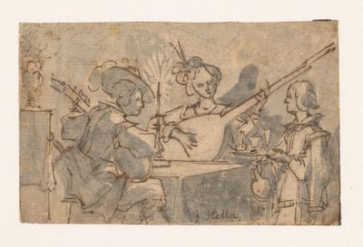 Groupe de musiciens à la lumière des bougies - Jacques Stella