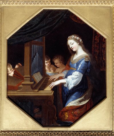 Sainte Cécile jouant de l
