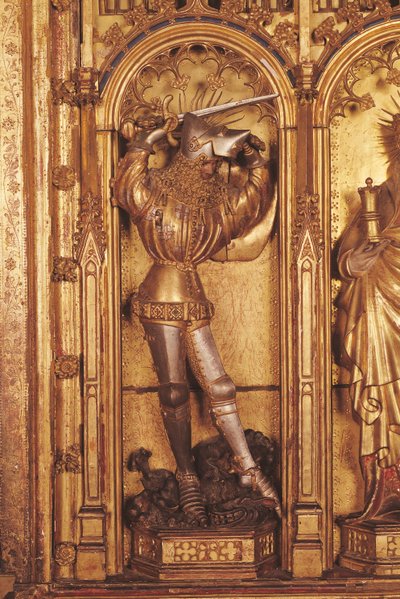 Retable de la Crucifixion, détail de Saint Georges du panneau gauche, de l