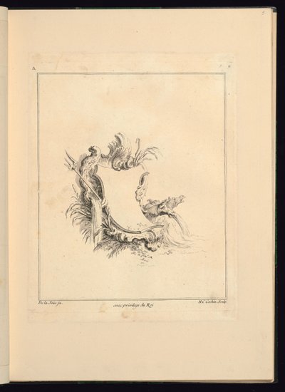 Conception pour une cartouche évoquant la mer - Jacques de Lajoüe