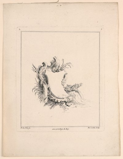 Écusson, de "Recueil Nouveau de Differens Cartouche" - Jacques de Lajoüe