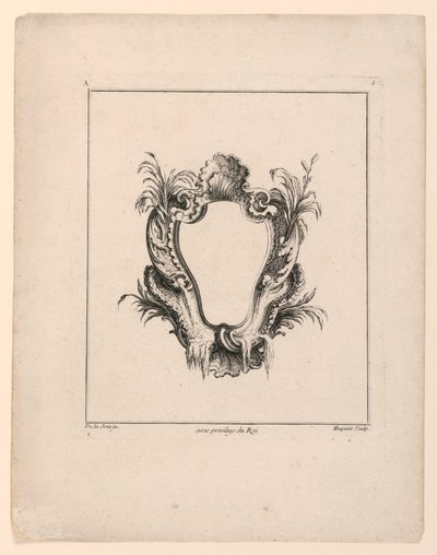 Écusson, de "Recueil Nouveau de Differens Cartouche" - Jacques de Lajoüe