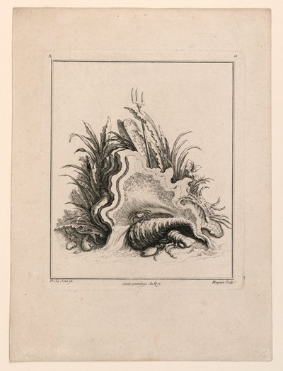 Écusson, de "Recueil Nouveau de Differens Cartouche" - Jacques de Lajoüe
