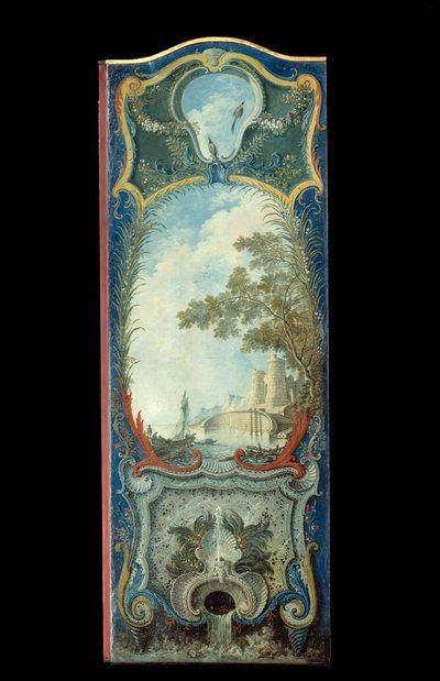 Mobilier: paravent peint sur papier marouflé par Jacques de Lajoue - Jacques de Lajoüe