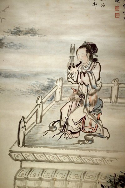Figure peinte, musicien - Jaegwan Yi