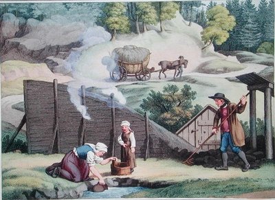 Fabrication de charbon en Autriche, illustration du 