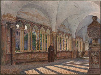 Vue du cloître de San Giovanni in Laterano, Rome, 1836 - Jakob Alt