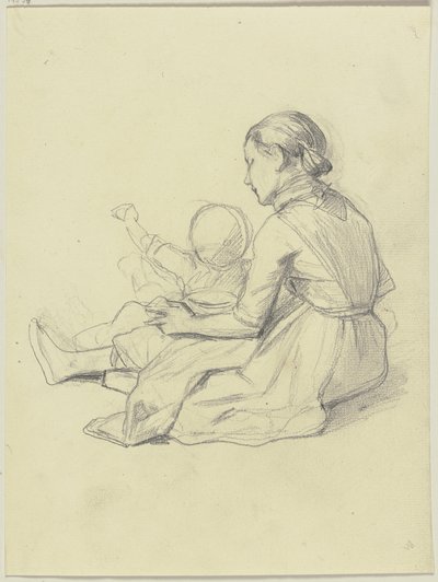 Jeune fille avec un enfant - Jakob Becker