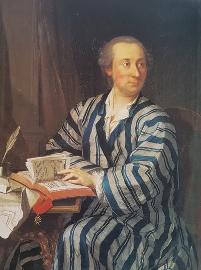 French : Portrait de Samuel Isaak Emanuel Gross (1732-1763), officier de la garde suisse. - Jakob Emanuel Handmann