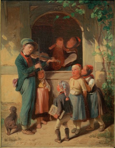 Musicien au village - Jakob Fürchtegott Dielmann
