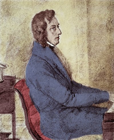 Portrait de Frédéric Chopin (1810-1849), compositeur polonais - Jakob Goetzenberger