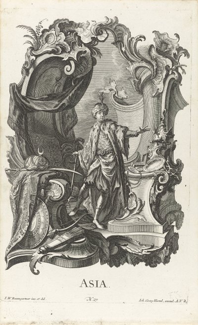 Rocaille avec la personnification du continent asiatique (Asia) - Jakob Gottlieb Thelott