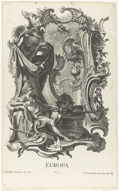 Rocaille avec la personnification de l