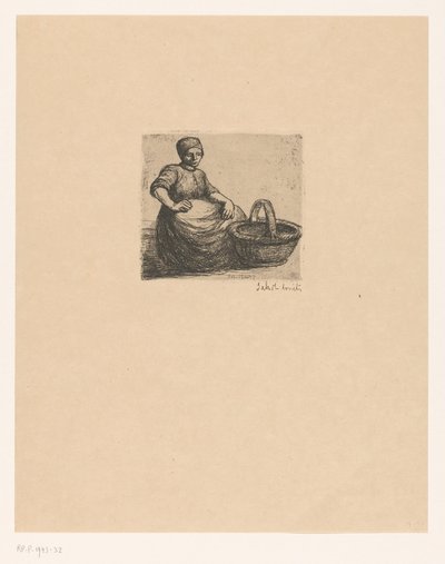 Paysanne avec panier - Jakob Smits (signed by artist)