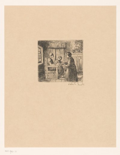 Intérieur avec trois personnes - Jakob Smits (signed by artist)