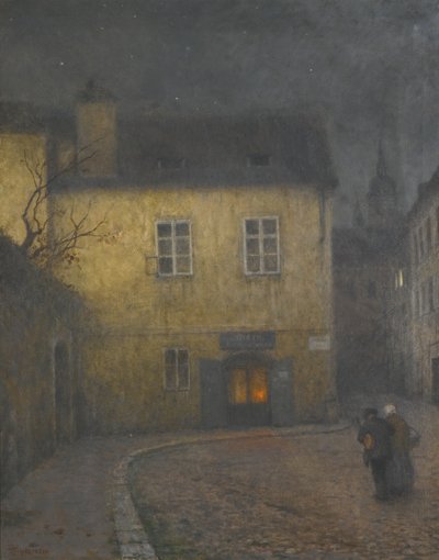 Un coin de rue à Prague, vers 1900 - Jakub Schikaneder