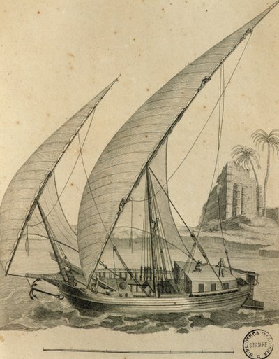 Voilier de Nubie, Égypte, gravure de Cartes et figures du Voyage en Nubie et en Abyssinie, James Bruce - James Bruce