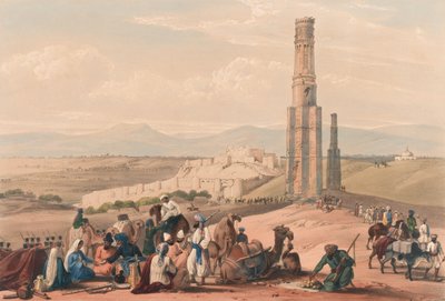 La forteresse et la citadelle de Ghazni et les deux minarets, vers 1839 - James (after) Atkinson